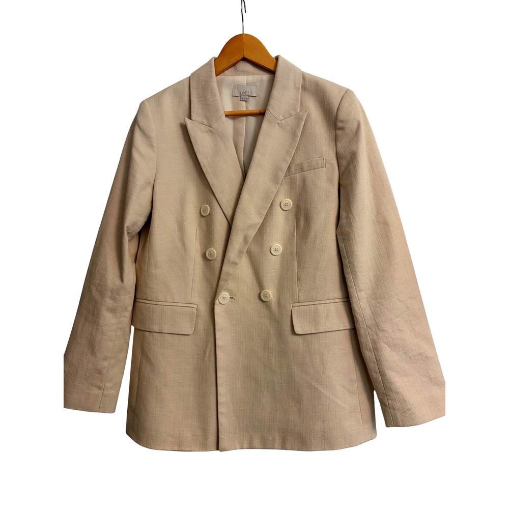 LOFT‎ Blazer 8 Beige, Professional, Business, Office, Tailored, Cotton, Neutral